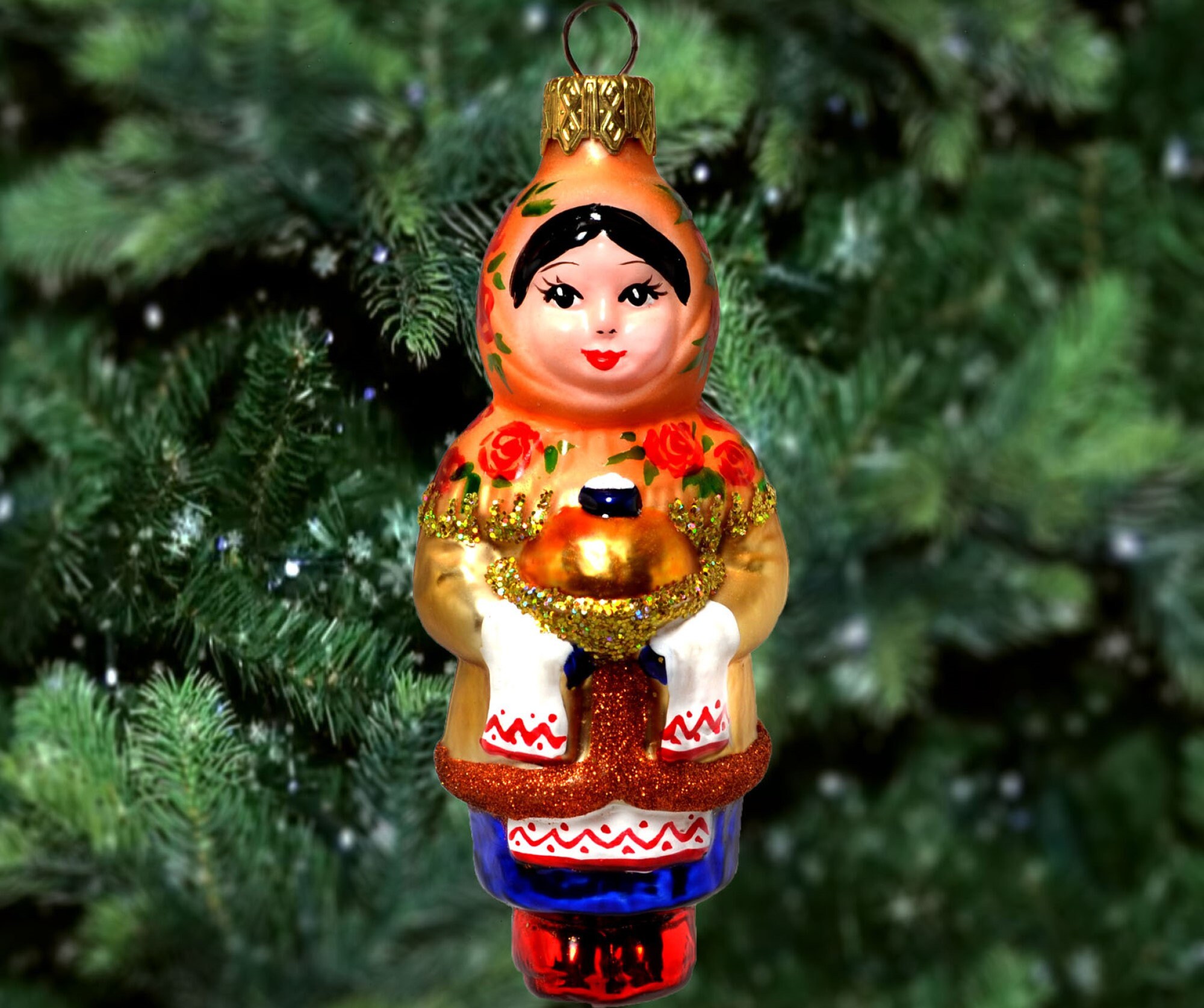Ukrainian Ornament Russian Christmas Ornament Glass Girl | Etsy UK