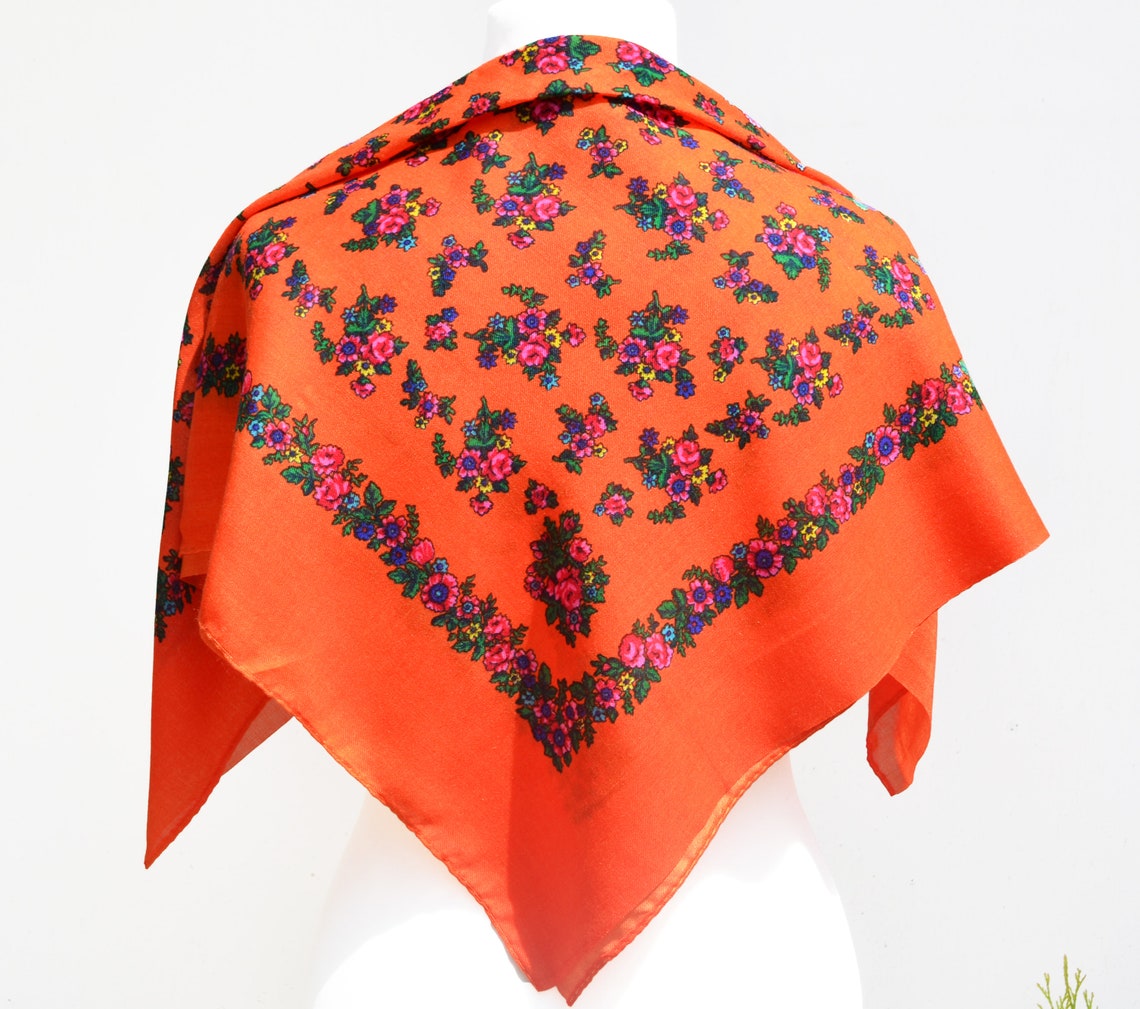 Ukrainian scarves Floral babushka scarf Ukrainian gifts Etsy