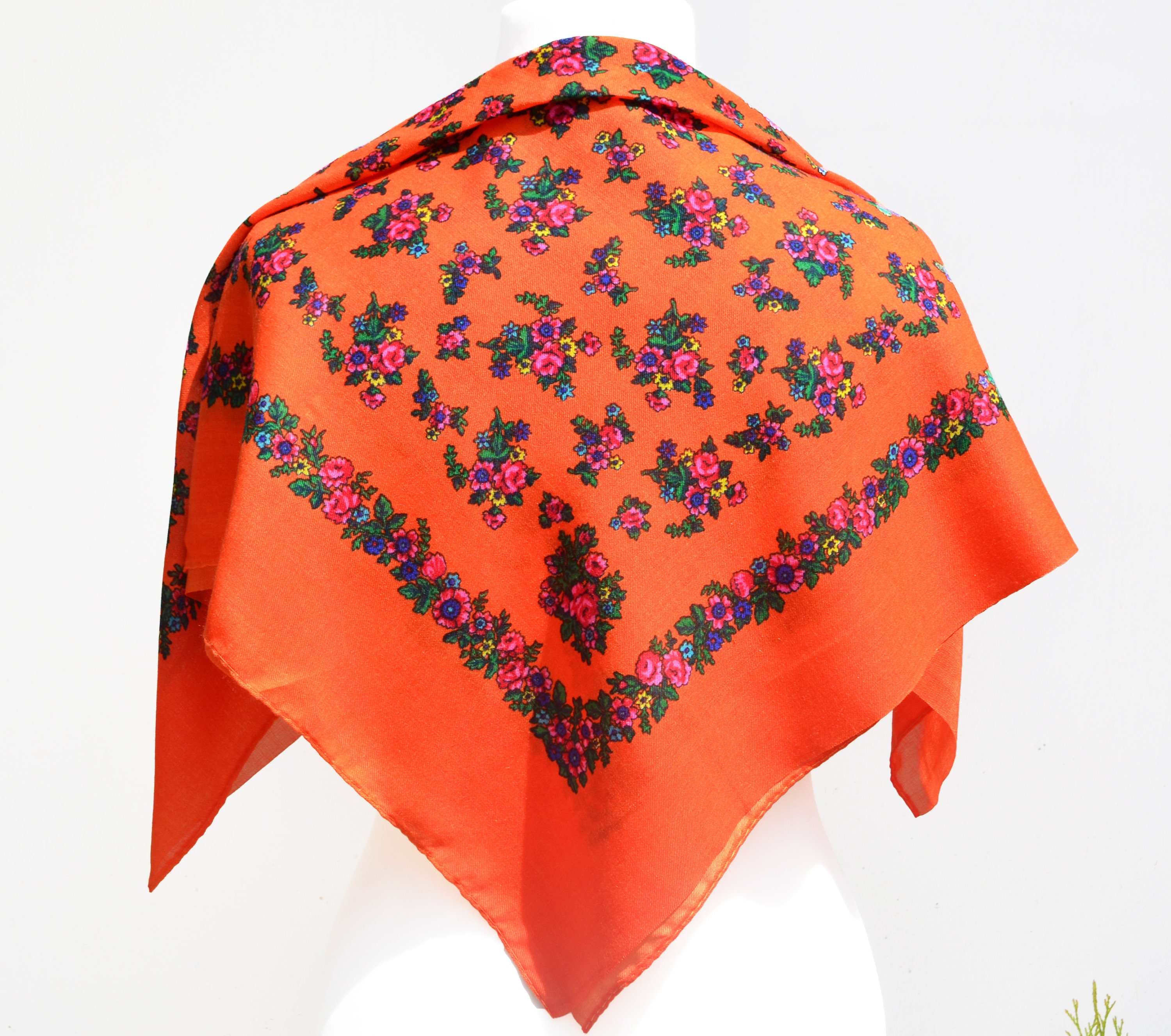 Ukrainian Scarves Floral Babushka Scarf Ukrainian Gifts Etsy UK