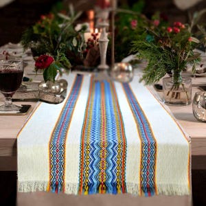 Blue embroidery runner Ukrainian table runner Tribal Table Runner Ukrainian gifts