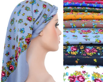 Ukrainian head scarves Floral square scarves Babushka scarf