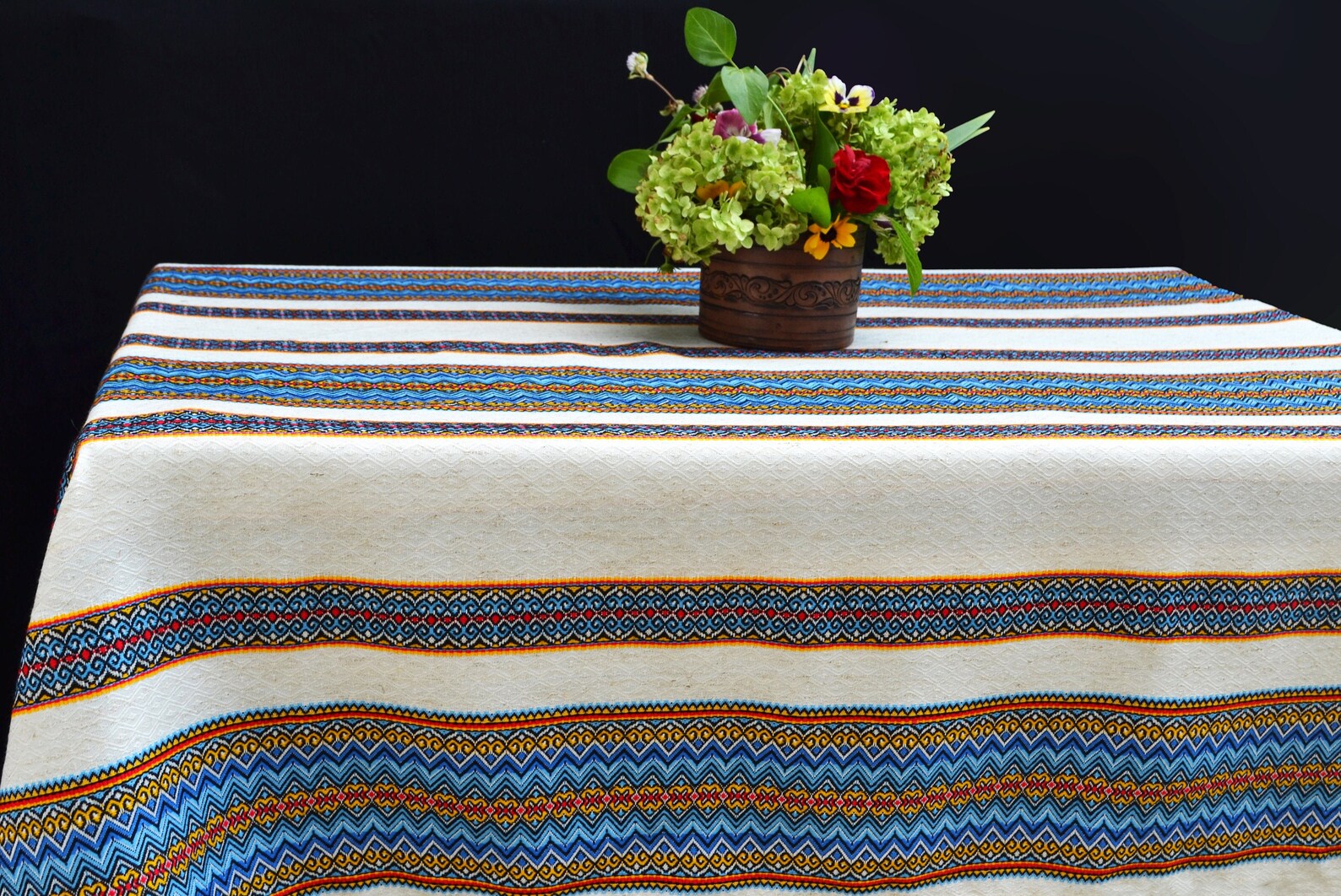 Ukrainian Embroidered Table Cloth Ethnic Tablecloth Farmhouse Etsy