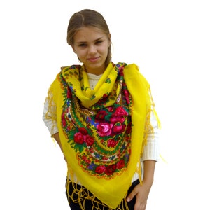 Ukrainian shawl Floral chale Traditional scarf image 6