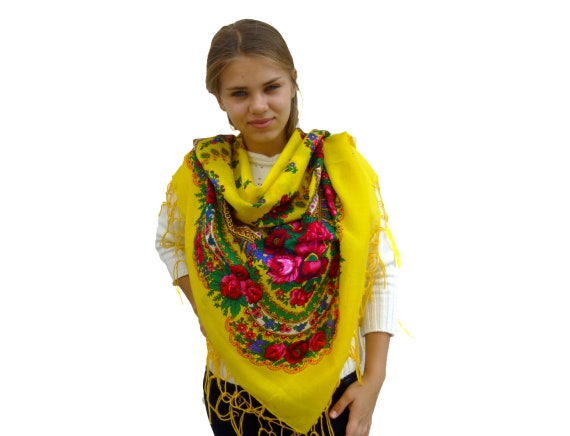 Ukrainian shawl Floral chale Traditional scarf - image 6