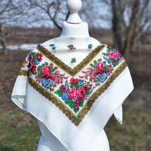 Pañuelo tradicional ucraniano Babushka pañuelo eslavo