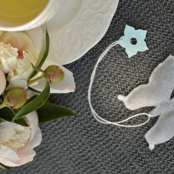 Bolsas de té con forma de mariposa, 5 piezas, regalo de primavera para Baby shower, recuerdo de boda, regalos para amantes del té