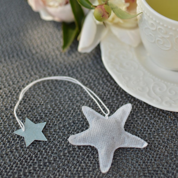 Star shaped Tea Bags (5) Baby shower gift Wedding Favor Tea and sea lovers gift Sea star shape