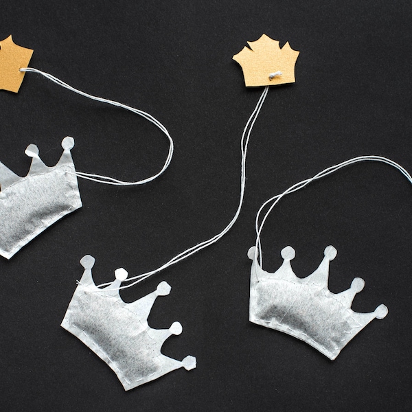 Crown shaped tea bags 5 pieces shaped tea bags Royal tea Royal gift Crown Bags shaped Tea Tea for the King Queen Princess Prince Tea bags