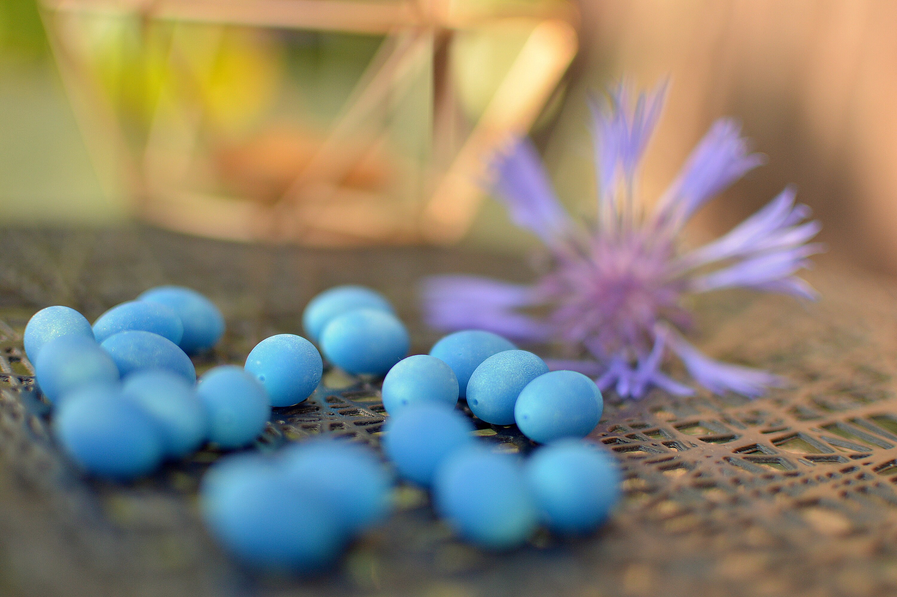 Blue Epoxy Resin Beads 1.5 Cm Large Round Plastic Beads Etsy