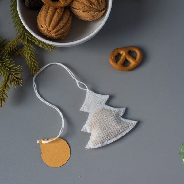 Christmas Tree Shaped Tea Bags: Organic Handmade Tea (5 Pieces)