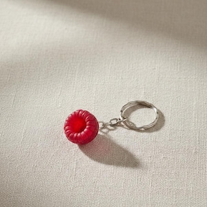 Handmade Polymer Clay Raspberry Keychain – Fruit Charm