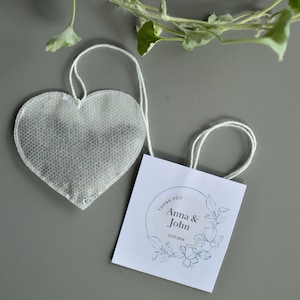 Wedding favors for guests Personalized Heart shaped tea bags 5 pieces for Wedding Guests Custom Wedding Favors Wedding guest gift