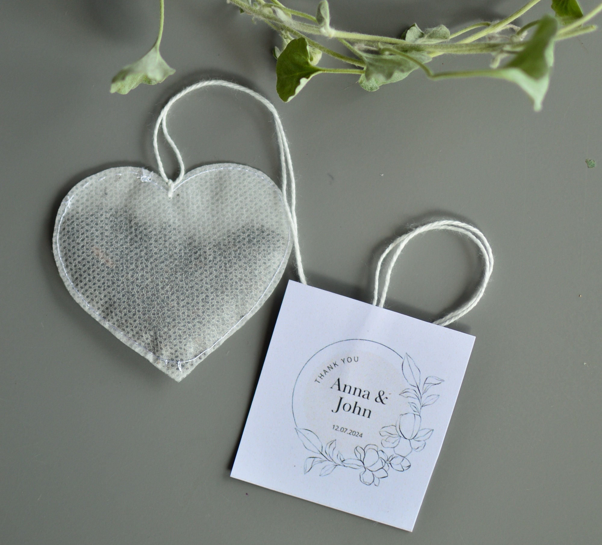 Elegant Heart Shaped Tea Bags