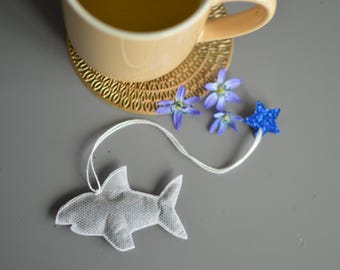 Shark Shaped Tea Bags – Set of 5 Handmade Animal Tea
