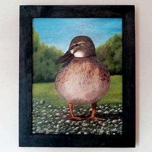Canvas art, duck oil painting, handmade gift, home decor