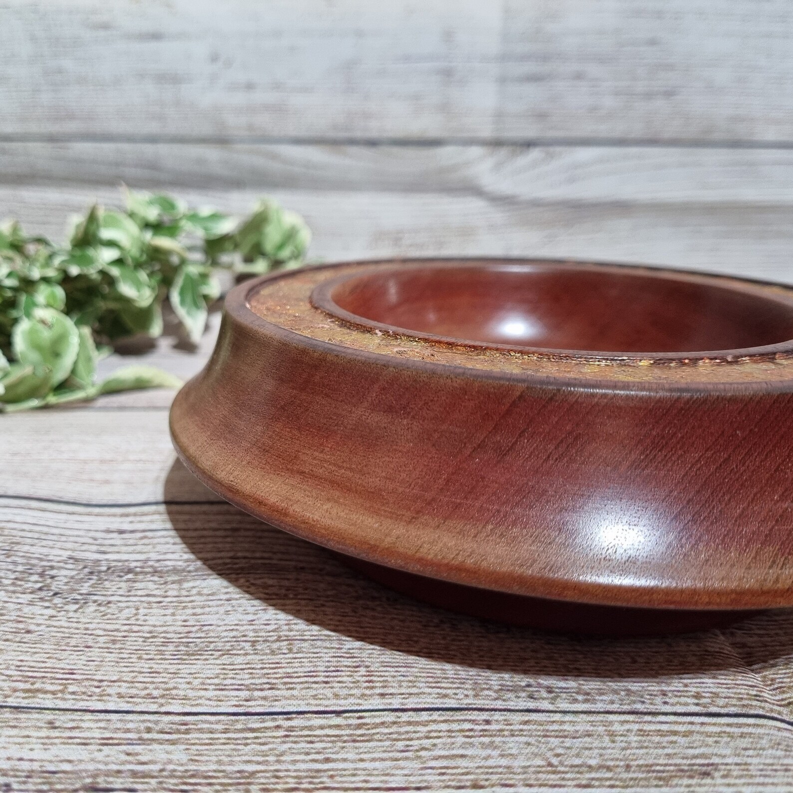 Hand Turned Decorative Wooden Bowl with Gold Leaf Detail Etsy