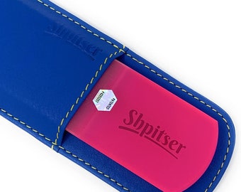 Crystal Glass Dual Texture 6mm Thick Foot File by Shpitser Patented Premium Czech Glass Pedicure Bar in Leather case (Pink)