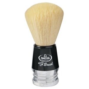 Omega S-Brush Synthetic Fiber Shaving Brush, Handcrafted in Italy