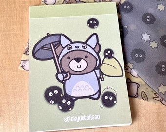 Anime gray bear notepad | handmade notepad | Sooty man