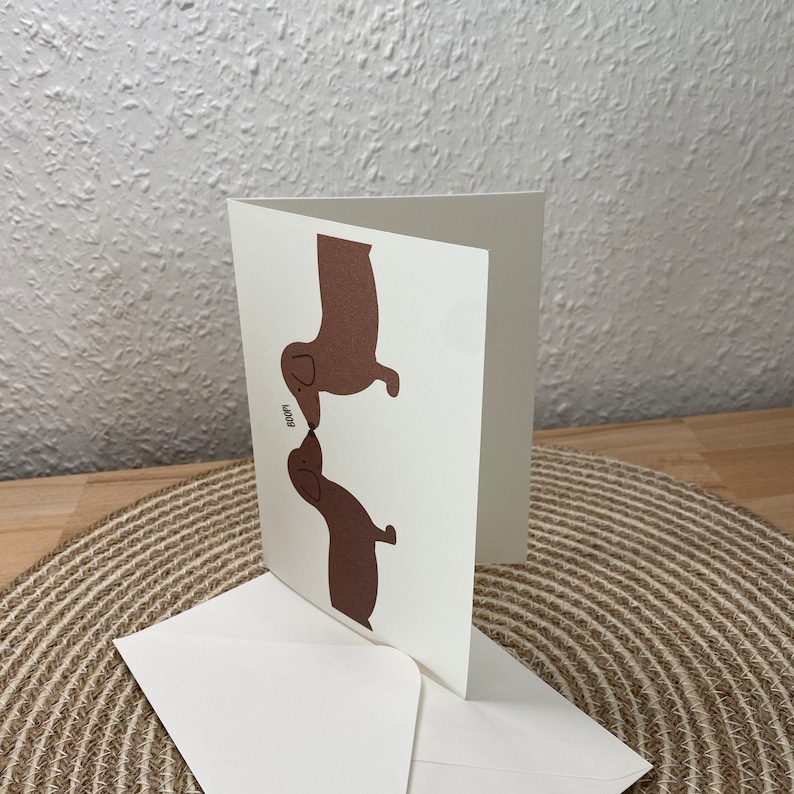 cute dachshund greeting card with matching envelope cute gift for dachshund fans for a birthday or just because image 3