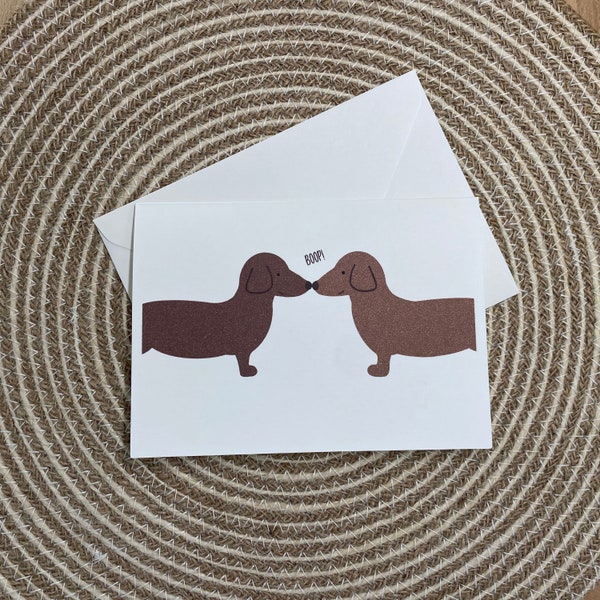 süße Dackel Grußkarte | mit passendem Umschlag | niedliches Geschenk für Dackelfans zum Geburtstag oder einfach so