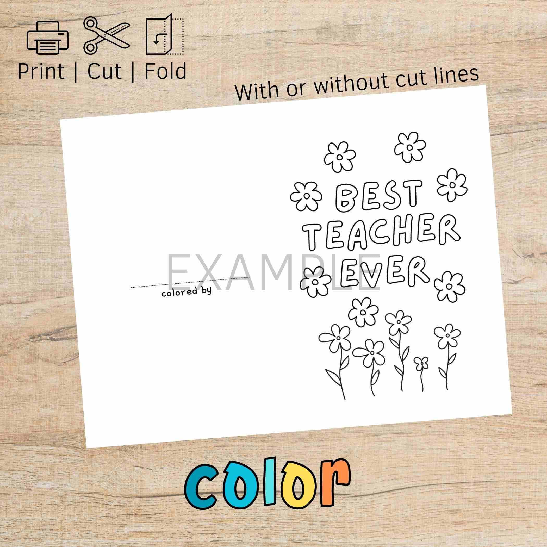 Printable Coloring Happy Birthday Card A Creative and - Etsy