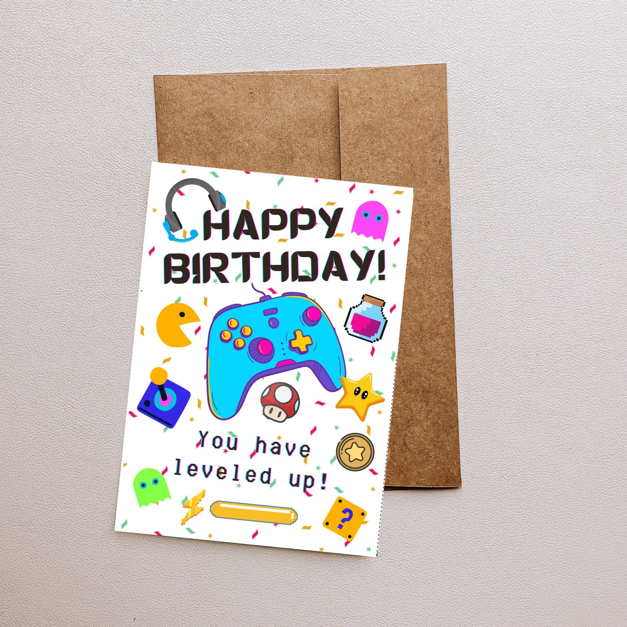 Printable Gamer Birthday Card: You've Leveled up in Life's Game. Happy ...