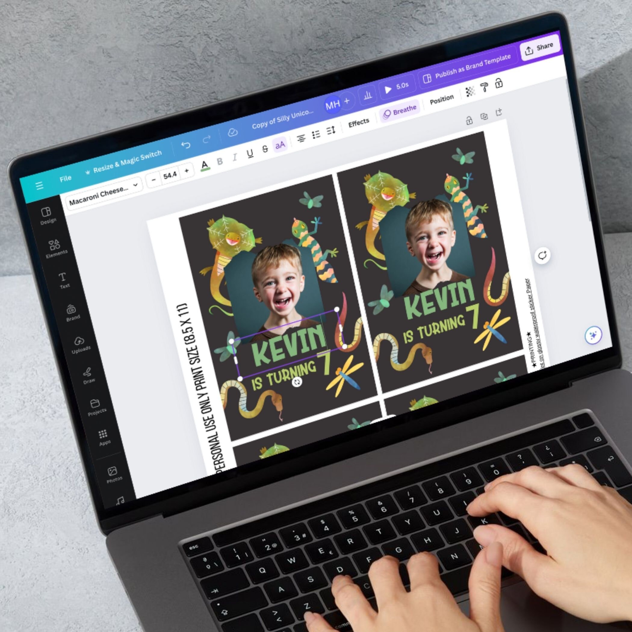 Reptile Party Drink Tag