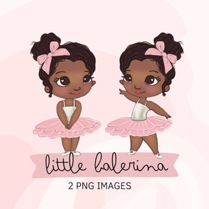 Adorable Pink African American Baby Ballerina - Digital Art PNG Set by MC Hulse