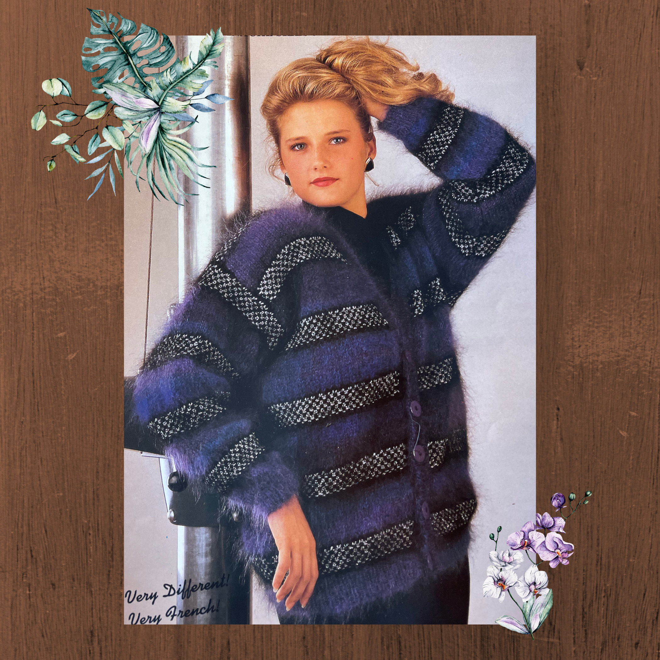 1980s Vintage Mohair and Yarn Cardigan Knitting Pattern In Etsy