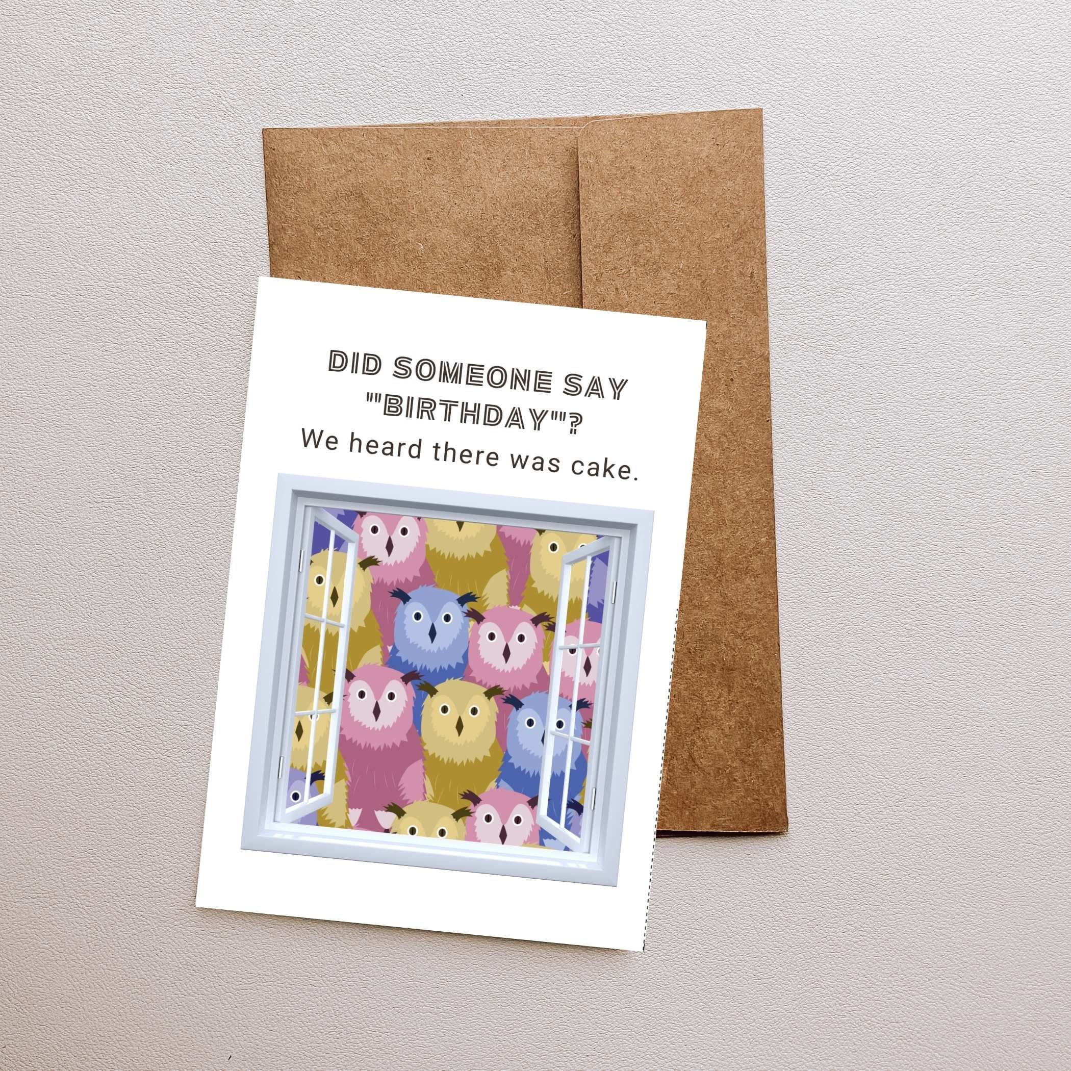 Open the Window to Whimsy: Printable Owl Birthday Card! Let Curious Owls Deliver Your Birthday Wishe