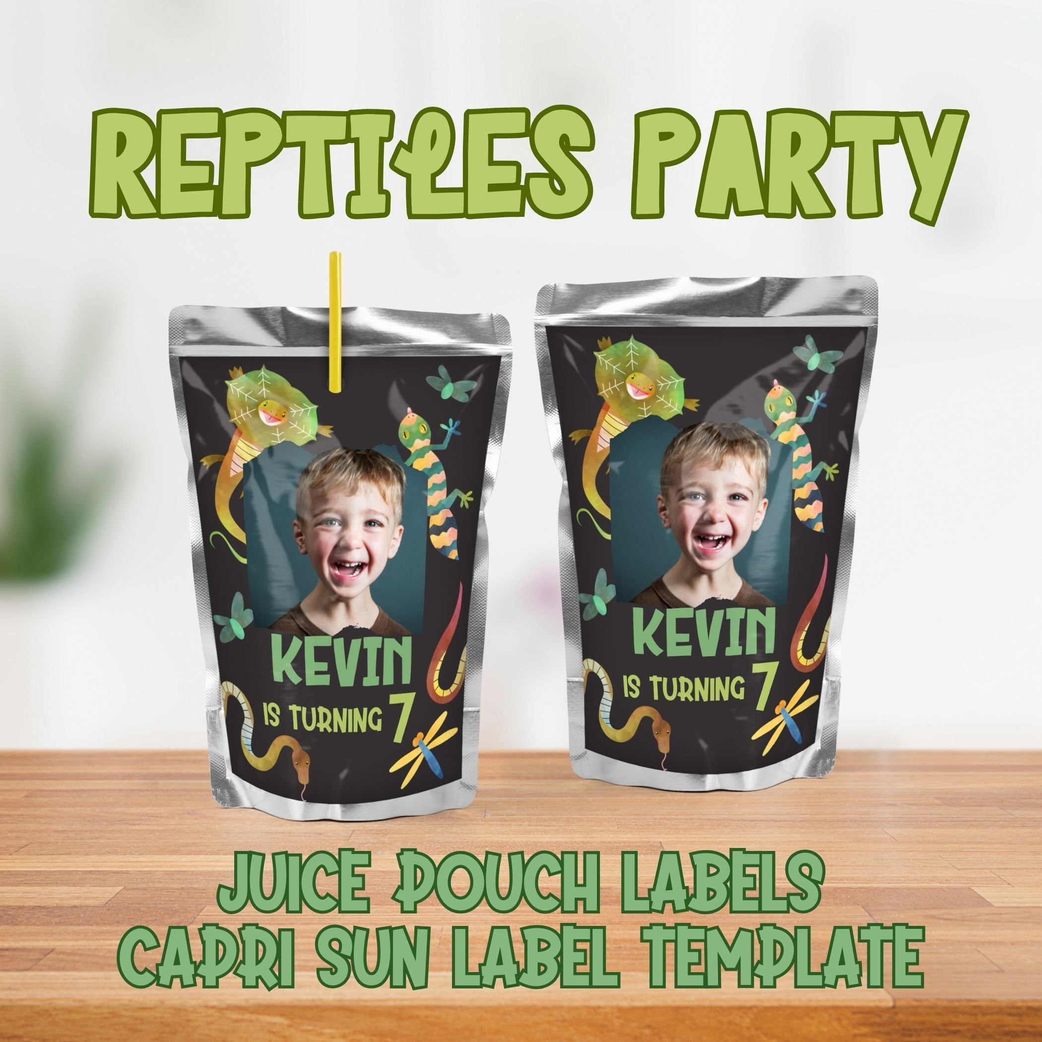 Reptile Party Drink Tag