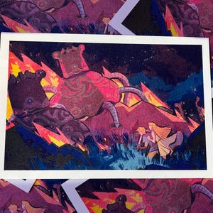 Guardiões de Breath of the Wild, formato A5 (5,83 × 8,27 pol.), risografia