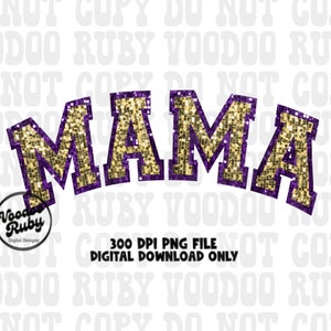 Pailletten Mama PNG Design sublimatie handgetekende digitale download faux borduurwerk PNG faux pailletten moeder png afdrukbare illustraties faux stoffen DTF