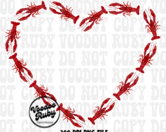 Crawfish Heart PNG: Valentine's Day Mardi Gras Design (Digital Download)