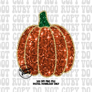 Glitter Pumpkin PNG: Hand Drawn Faux Sequin Design (Digital Download)