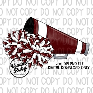 Design PNG de torcida marrom e branco, sublimação, desenhado à mão, download digital, PNG, líder de torcida, megafone, png, clip art, DTF, impressão