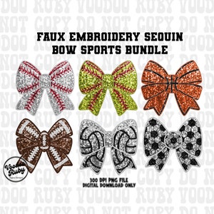 Sports Balls Bow PNG Bundle: Hand-Drawn Sublimation Designs (Digital Download