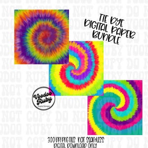 Tie Dye PNG Bundle: Hand Drawn Sublimation Designs (Digital Download)