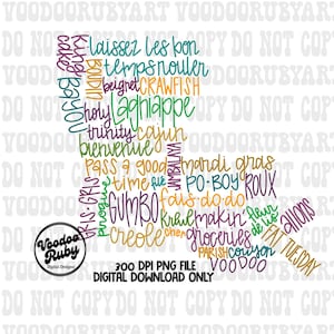 Louisiana PNG Design Cajun Words Mardi Gras Sublimation PNG Digital Download Crawfish PNG Mardi Gras Clip Art dtf Printable