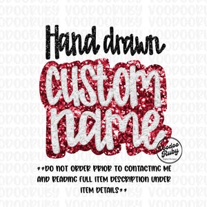 Custom Name Faux Sequin/Chenille PNG Design: Mascot DTF Printable (Digital Download)
