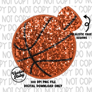 May include: Orange basketball with black stitching, made of realistic faux sequins. The basketball is a digital download, 300 DPI PNG file.