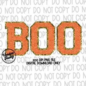 Boo PNG Design: Halloween Chenille Letter Patches (Digital Download)