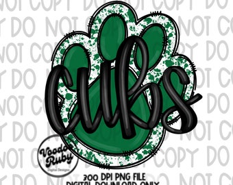 Mascotte d'oursons verts : clipart de football PNG en sublimation dessiné à la main (téléchargement numérique)