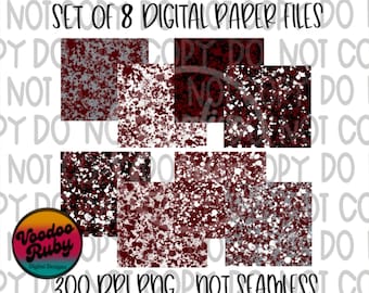Fondo PNG con salpicaduras granates y blancas: Paquete de imágenes digitales para imágenes prediseñadas (descarga digital)