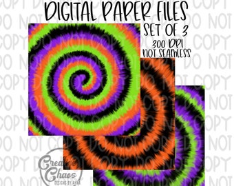 Halloween Tie Dye Digital Paper PNG | Sublimation | Halloween PNG | Hand Drawn Digital Download | Fall png | Printable | Clip Art