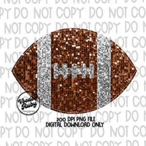 Sequin Football PNG Design, Glitter Sublimation Hand Drawn Digital Download, Faux Sequins Patch DTF Printable Faux Appliqué Clip Art