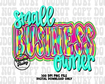 Small Business Owner PNG Design: Hand Drawn DTF Sublimation Clip Art (Digital Download)