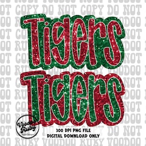 Disegno PNG di tigre di Natale: sublimazione di paillettes, stampabile DTF