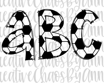 Soccer Doodle Letters PNG Hand Drawn Soccer Pattern Alphabet - Etsy